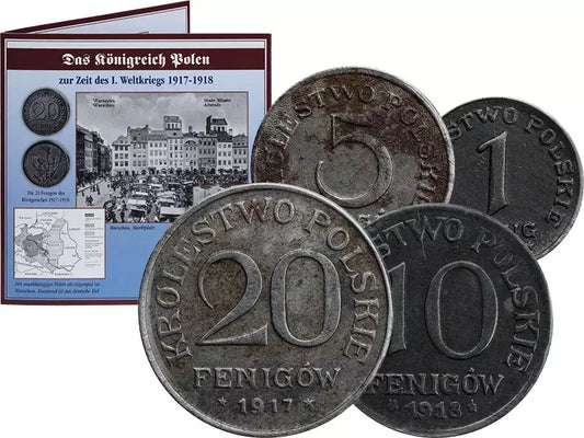 1 Fenig - Coffret 20 Fenigów Pologne 1917-1918