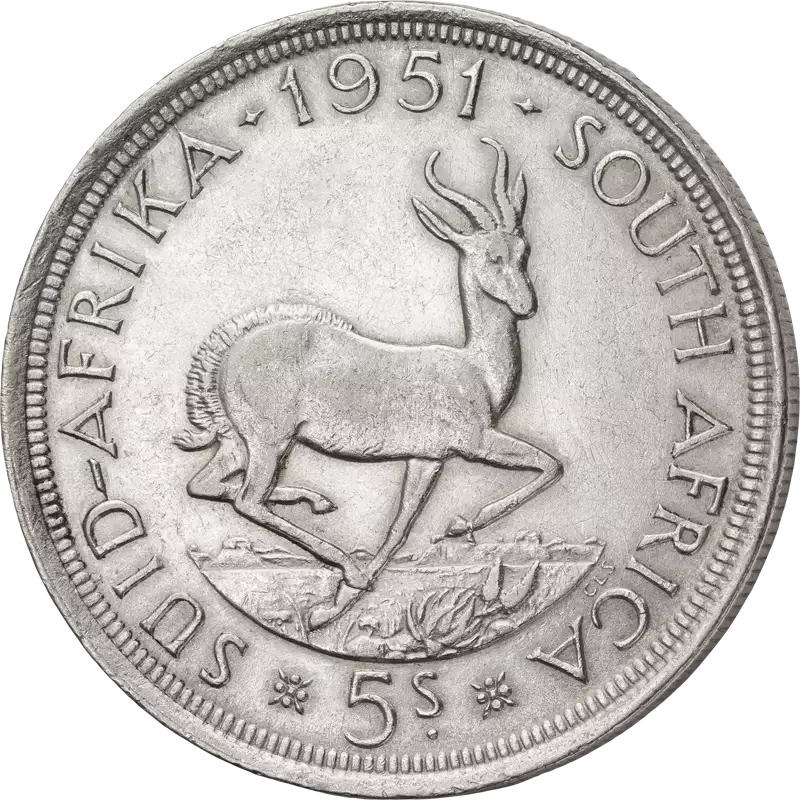 5 Schillings Afrique du Sud Roi George VI - Springbok 1951