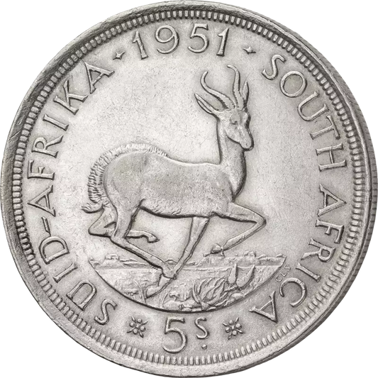 5 Schillings Afrique du Sud Roi George VI - Springbok 1951
