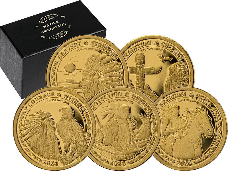5 x 20 dollars Libéria Amérindiens 2024