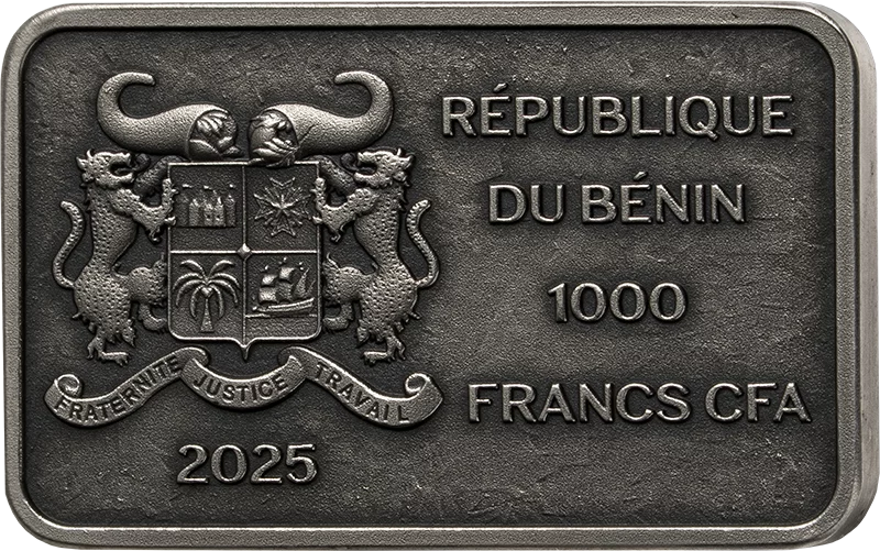 1 000 francs Bénin Famille de rhinocéros 2025