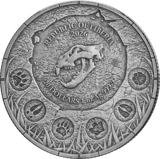 20 dollars Libéria Mégafaune - Lion des cavernes 2026