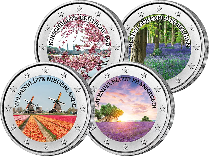 4 x 2 euros Les merveilles florales de l'Europe