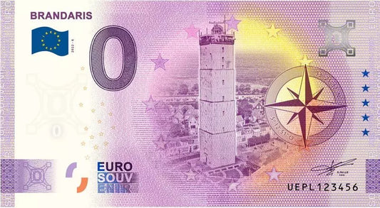 Billet de 0 euro Pays-Bas Phare de Brandaris 2022
