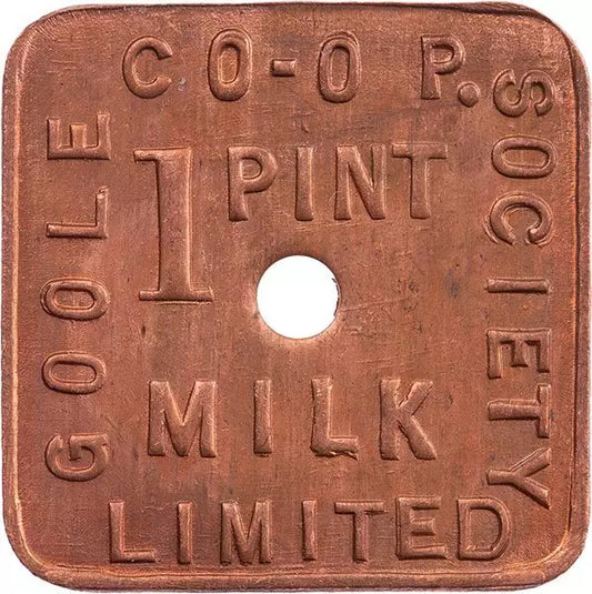 Jeton pour 1 pinte de lait à la coopérative de Goole dans le Yorkshire