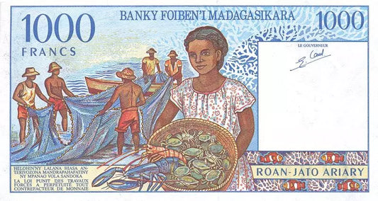 Billets de 500 et 1 000 francs Madagascar de 1994