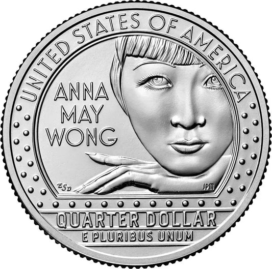 Pièce de 25 cents américains – Femme américaine – Anna May Wong 2022