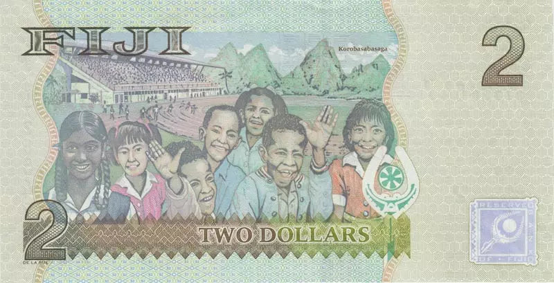 Billet de 2 dollars fidjiens à l'effigie de la reine Elizabeth II, 2012