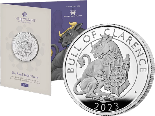 5 livres sterling - Bêtes Tudor de Grande-Bretagne - Taureau de Clarence 2023