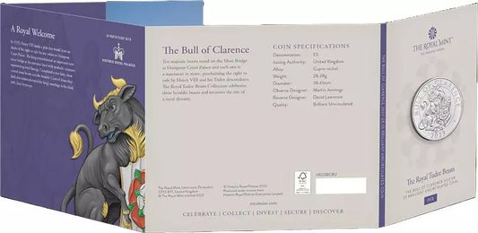 5 livres sterling - Bêtes Tudor de Grande-Bretagne - Taureau de Clarence 2023