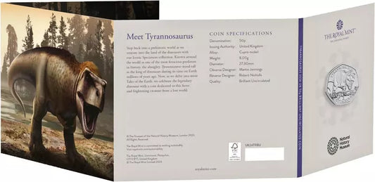 Pièce de 50 pence Dinosaures Grande-Bretagne - Tyrannosaure 2024