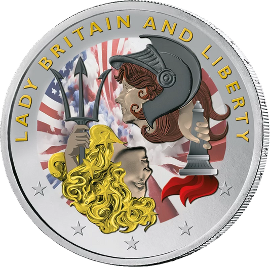 Édition d'artiste à 2 euros de Lady Britain et Lady Liberty