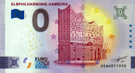 Billet de 0 euro Allemagne Elbphilharmonie Hambourg 2024