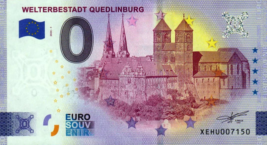 Billet de 0 euro, République fédérale d'Allemagne, Quedlinburg, ville inscrite au patrimoine mondial de l'UNESCO, 2024