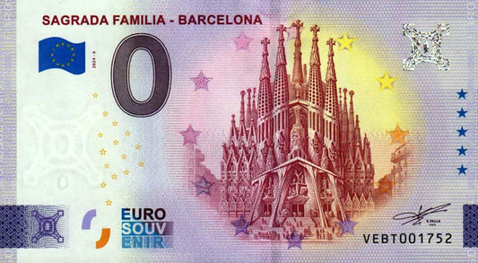 Billet de 0 euro Espagne Sagrada Familia Barcelone 2024