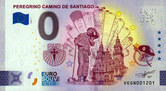 Billet de 0 euro Espagne Pèlerin sur le Camino de Santiago 2024