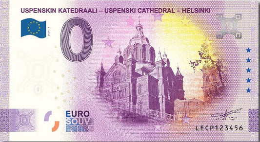 Billet de 0 euro Finlande Cathédrale Uspenski d'Helsinki 2024