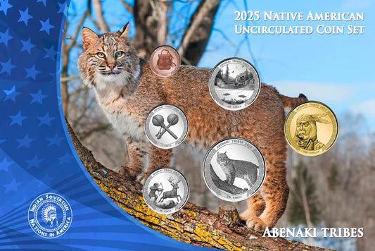 Série de pièces de monnaie amérindiennes abénaquises de 1 cent à 1 dollar (2025)