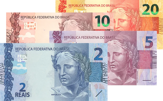 Lot de 4 billets de banque brésiliennes 2012-2024