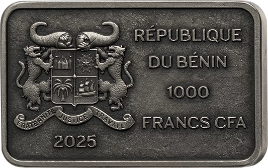 1 000 francs Bénin Famille de rhinocéros 2025