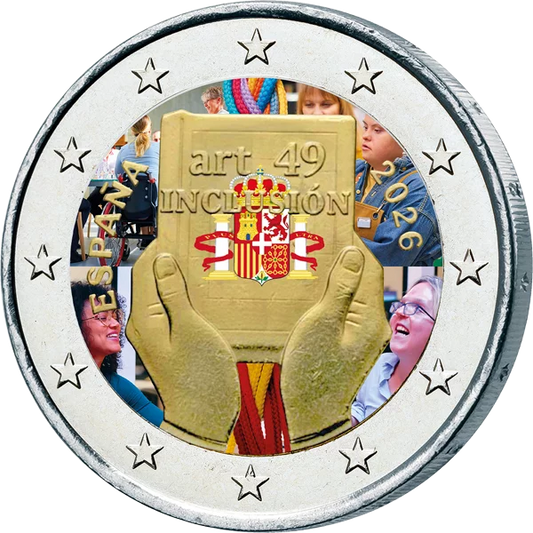 2 euros Espagne Handicap : Protection, droits et inclusion 2026 avec application couleur