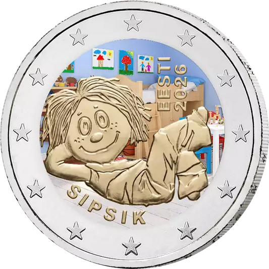 2 euros Estonie Sipsik 2026 avec application couleur