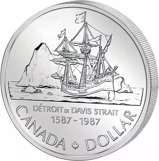 Pièce de 1 dollar canadien Davis Polar Ship 1987