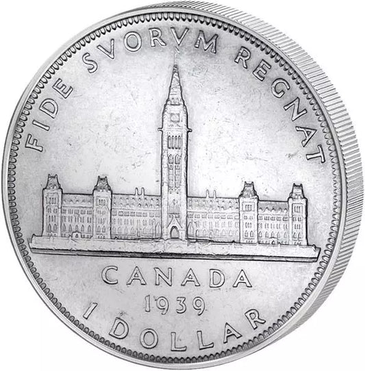 Pièce de 1 dollar canadien, édifice du Parlement, 1939, excellent état