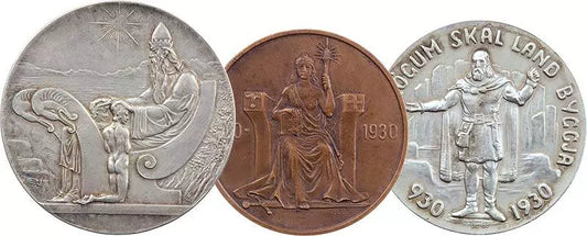 2, 5 et 10 couronnes Islande Roi Christian X de Danemark 1930