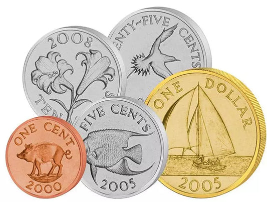 Pièces de monnaie en circulation de 1 cent à 1 dollar aux Bermudes, 1999-2009