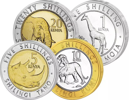 Coffret de pièces de 1 à 20 shillings du Kenya 2018